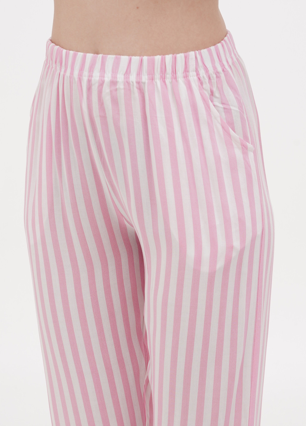 Розовая всесезон пижама (рубашка, брюки) рубашка + брюки No Brand