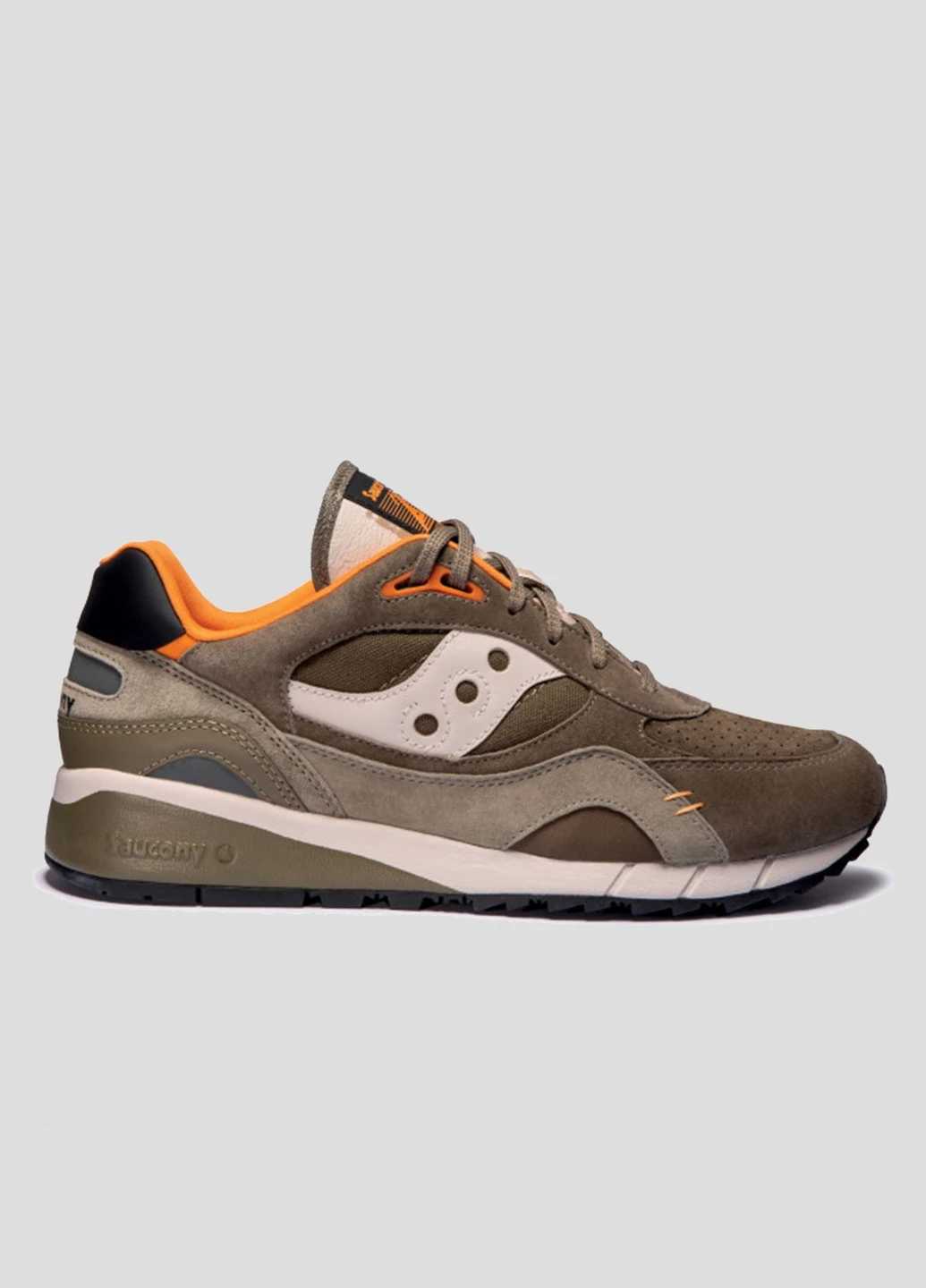 Коричневые всесезонные коричневые кроссовки shadow 6000 из текстиля и замши Saucony