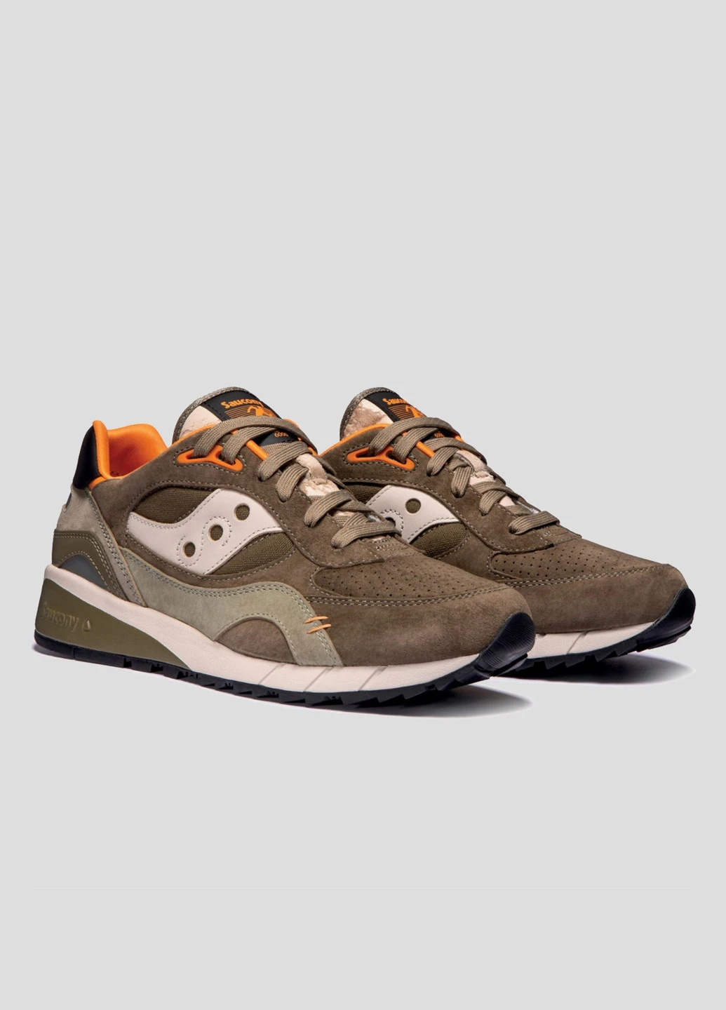 Коричневые всесезонные коричневые кроссовки shadow 6000 из текстиля и замши Saucony