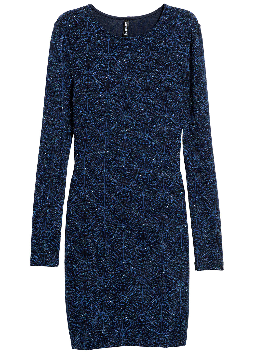 Темно-синее кэжуал платье H&M с орнаментом