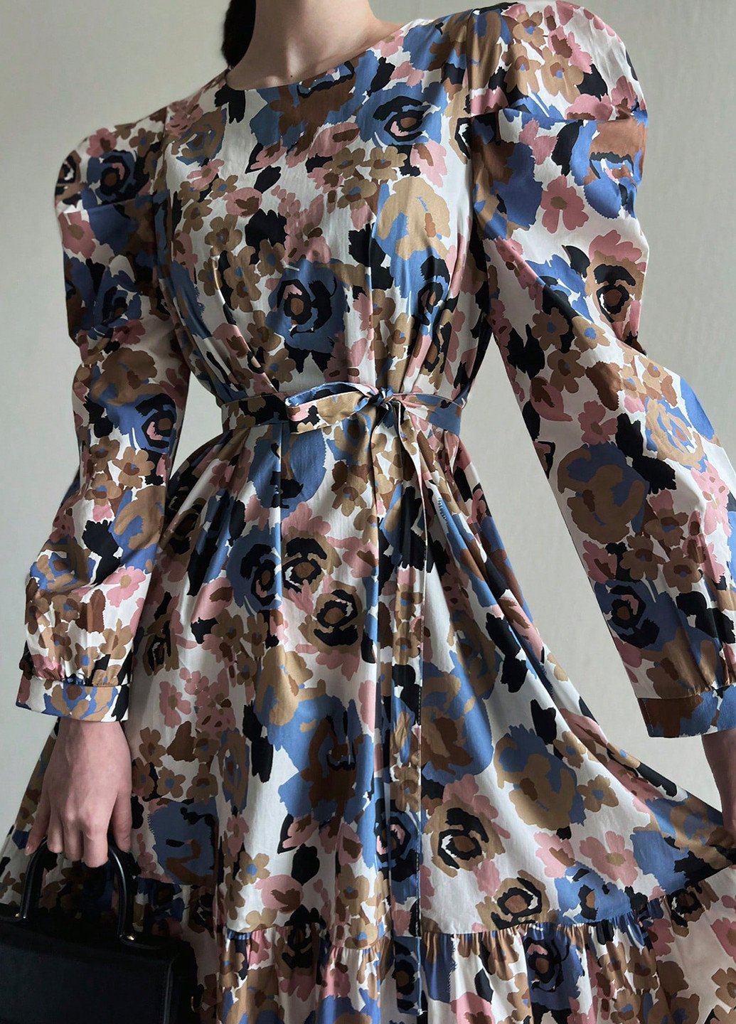 Молочное праздничный, деловое, кэжуал платье а-силуэт SHEIN с цветочным принтом