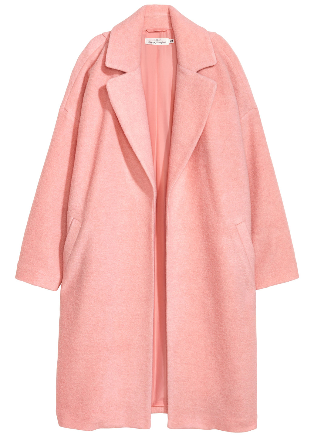 Рожеве демісезонне Пальто оверсайз H&M