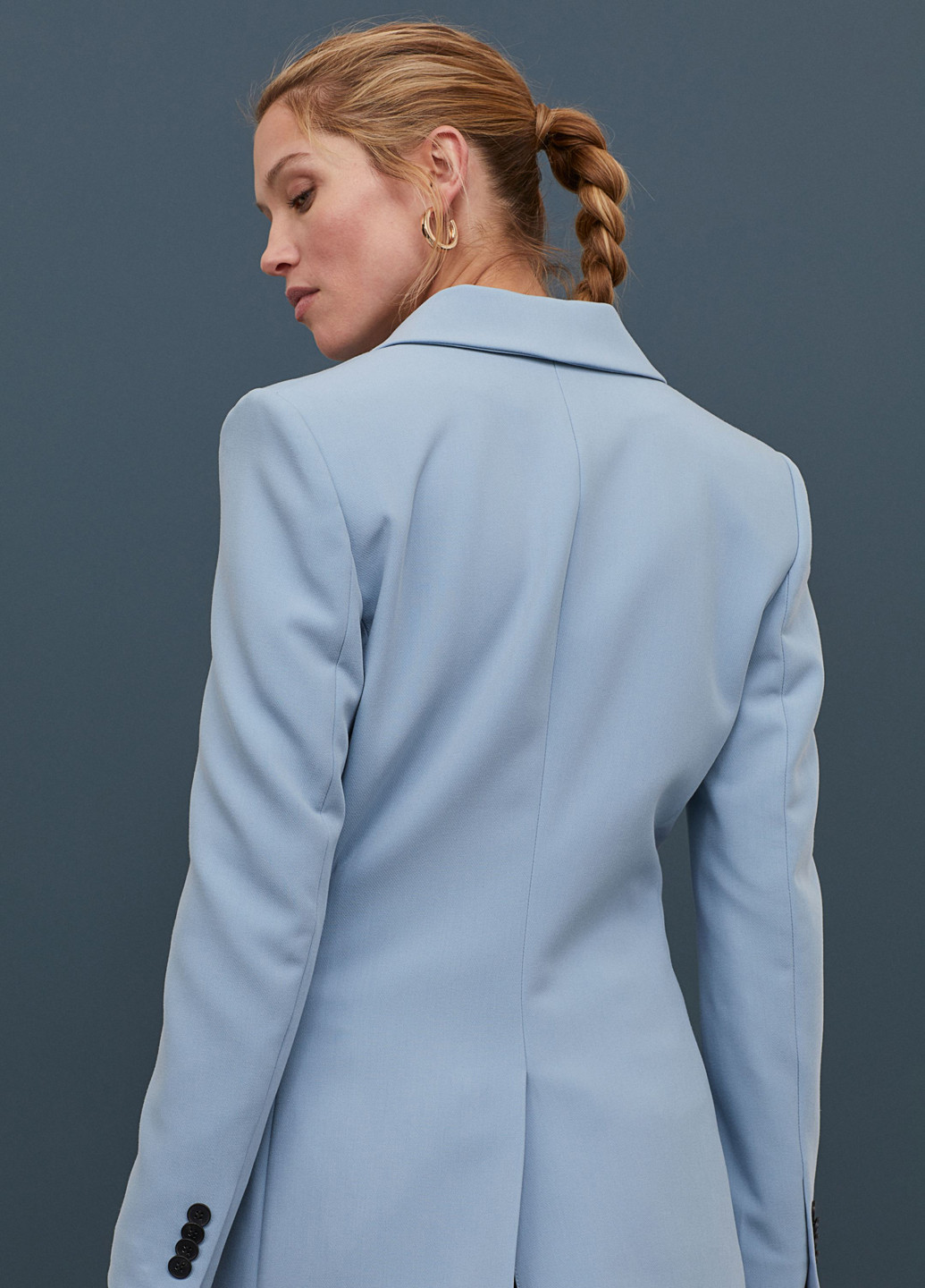 Голубой женский жакет H&M однотонный - демисезонный