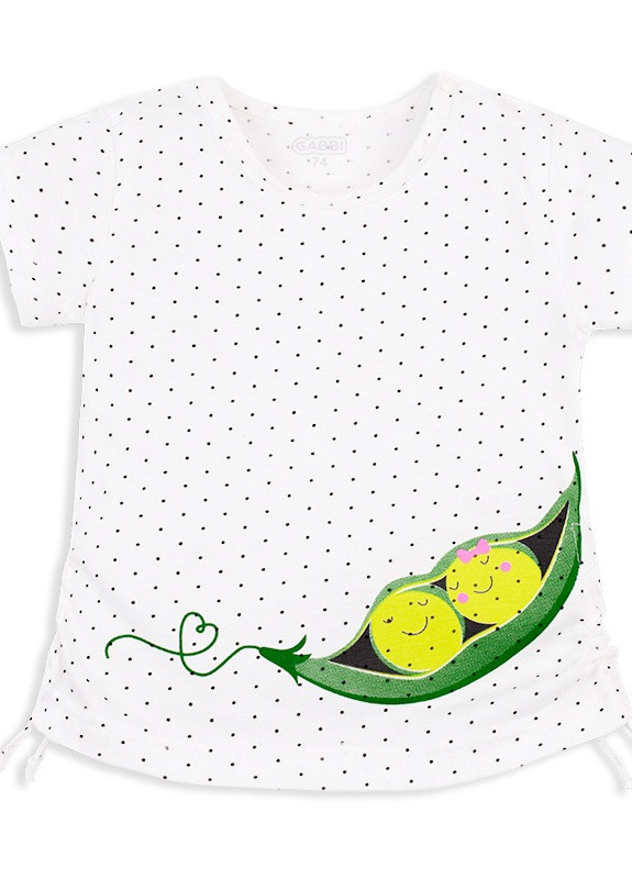 Молочная летняя детская футболка для девочки *тутти-фрутти* Габби