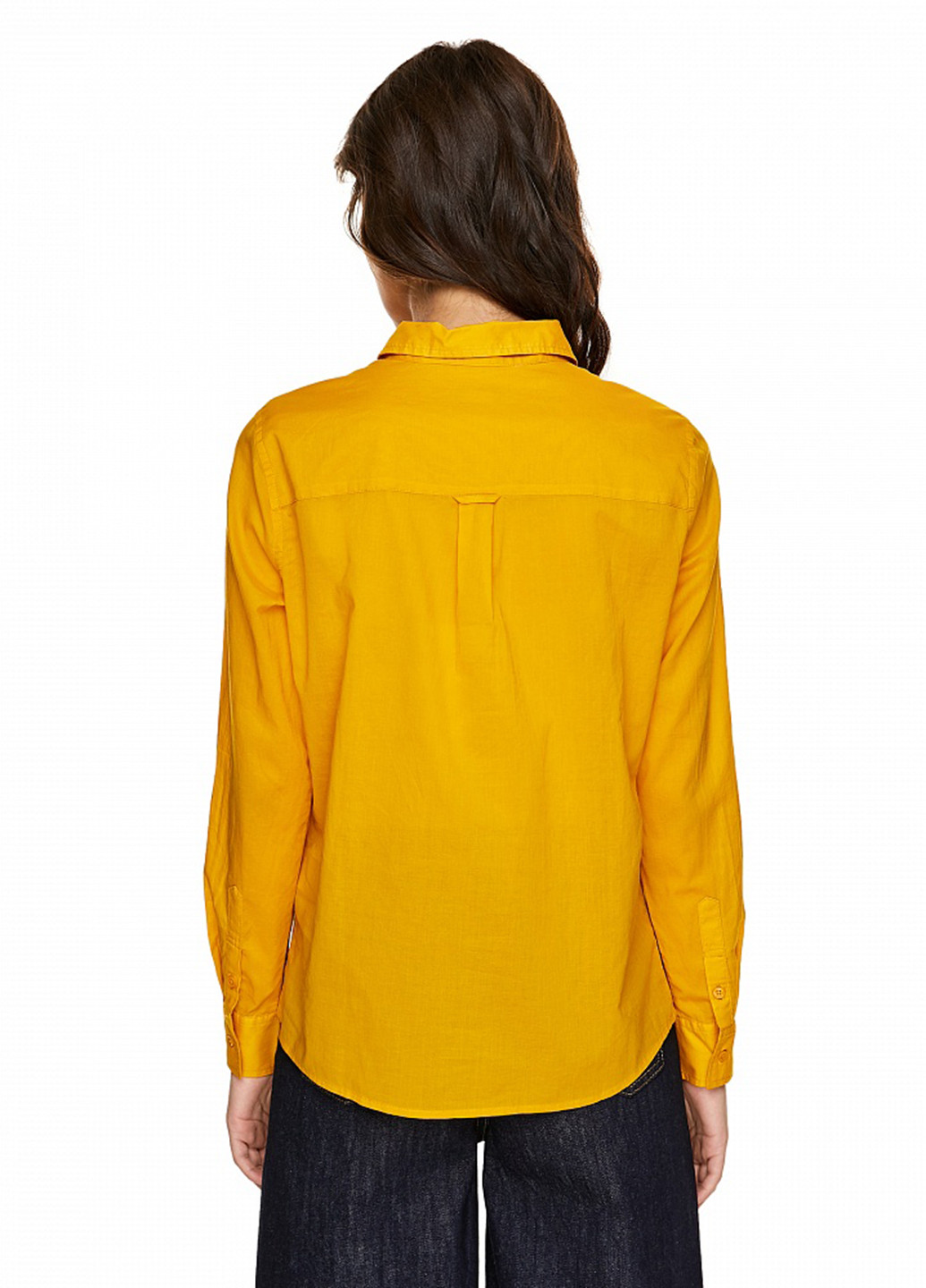Желтая кэжуал рубашка однотонная United Colors of Benetton