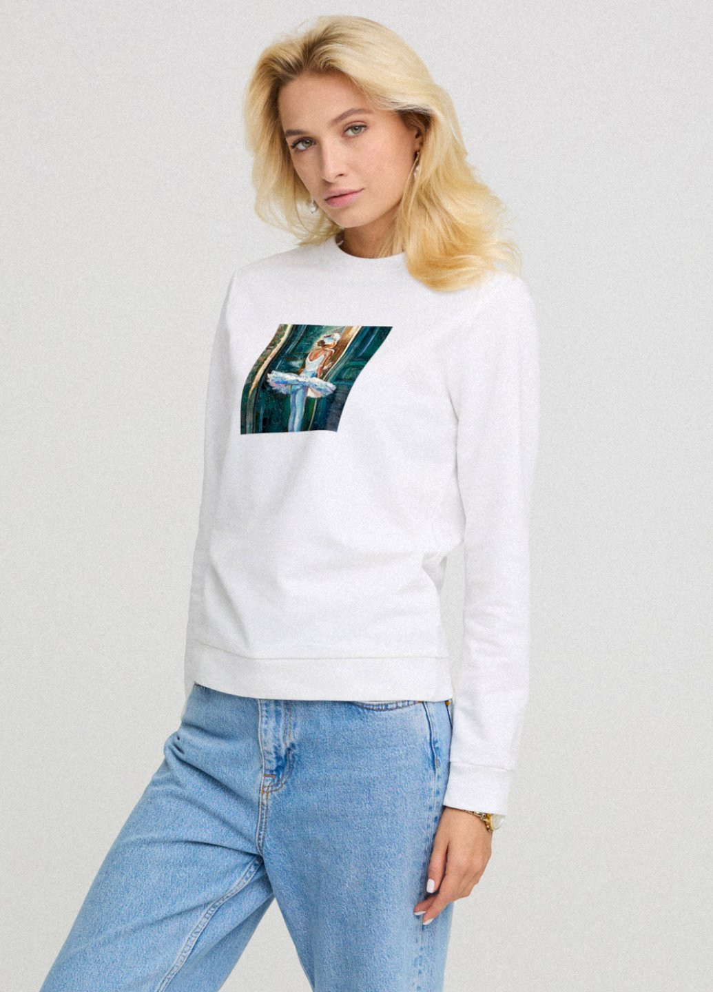 Білий світшот жіночій basic /no flis/ YAPPI (254658560)