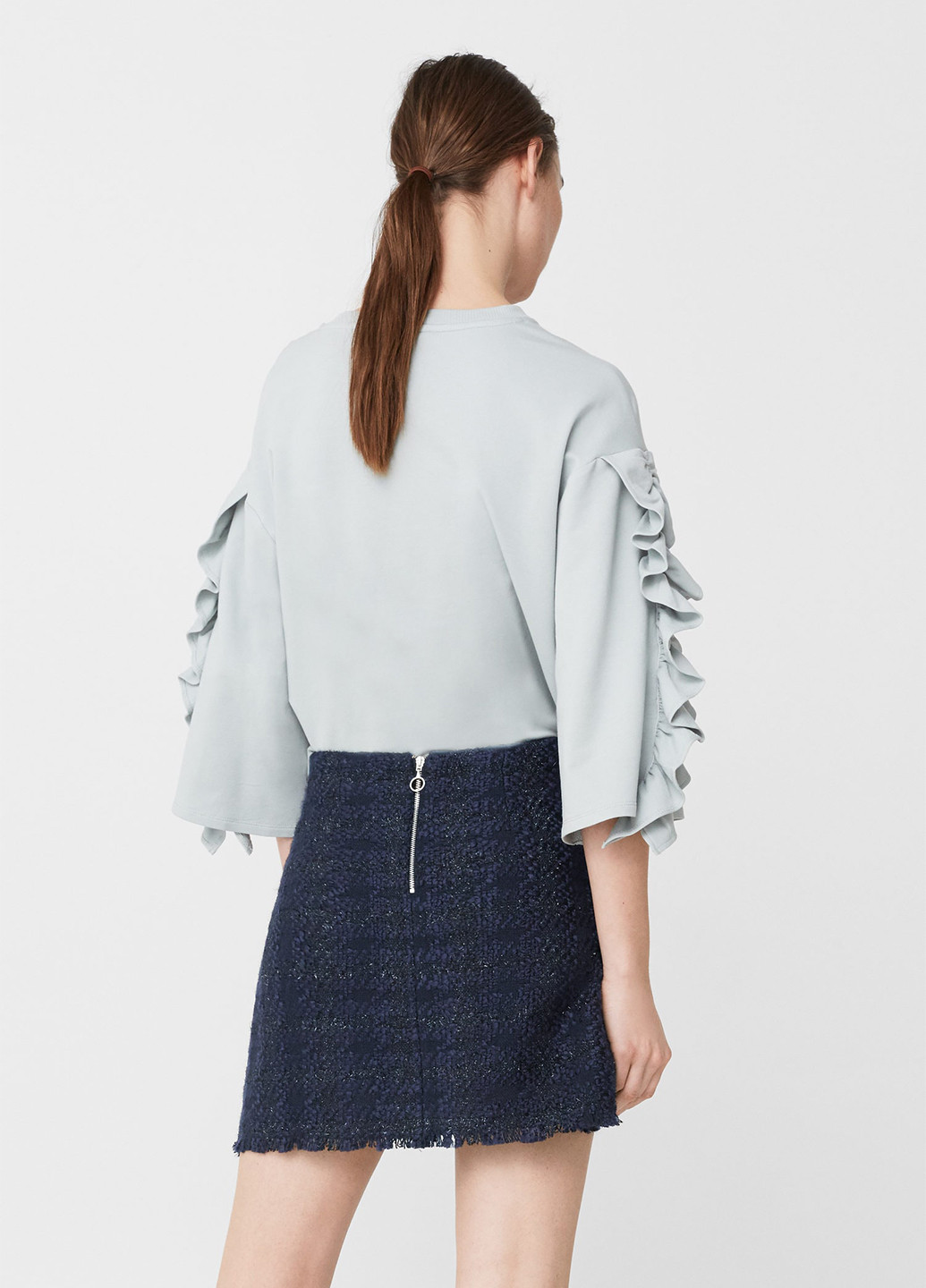 Темно-синяя кэжуал меланж юбка Mango