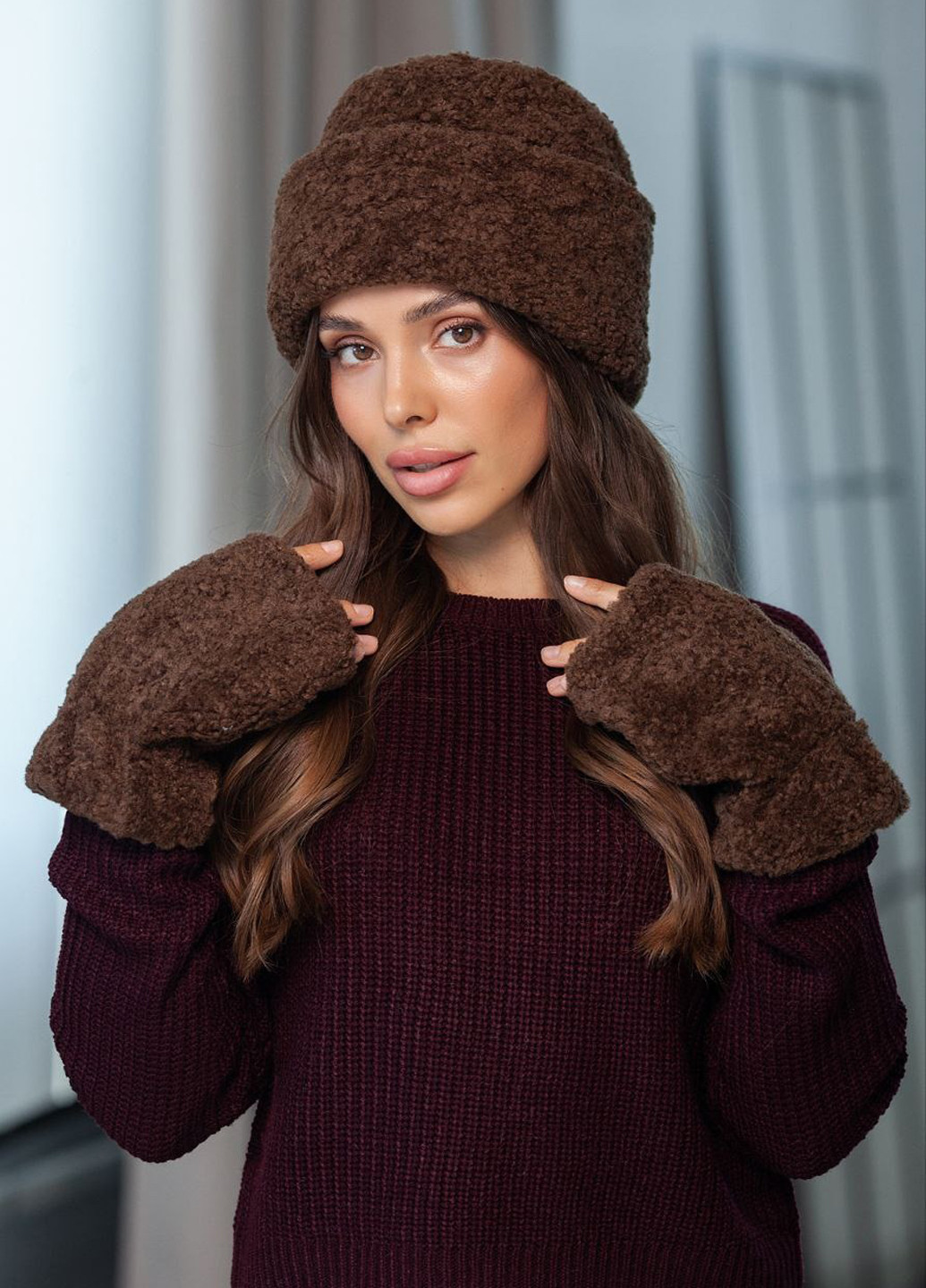 Комплект (шапка, мітенки) No Brand (365959841)