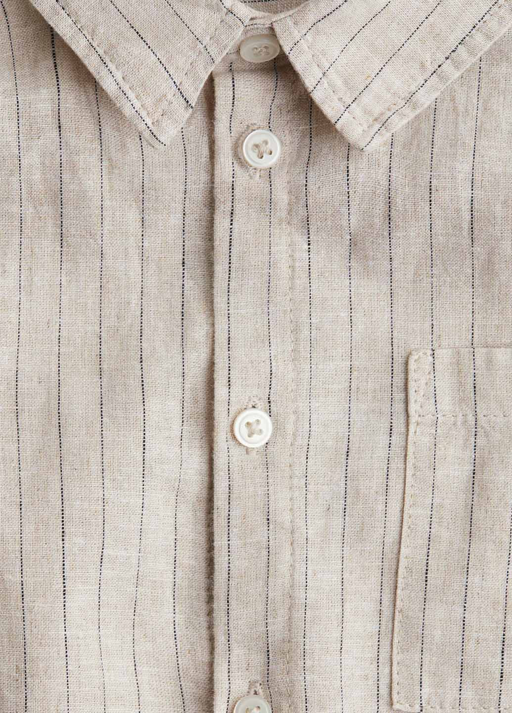 Бежевая кэжуал рубашка в полоску H&M