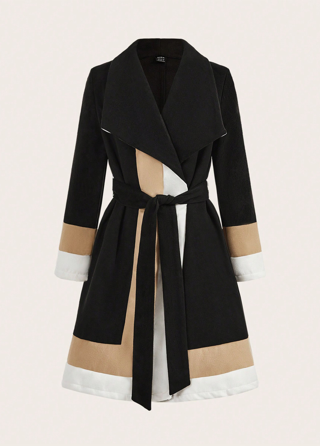 Комбинированное демисезонное Пальто однобортное SHEIN