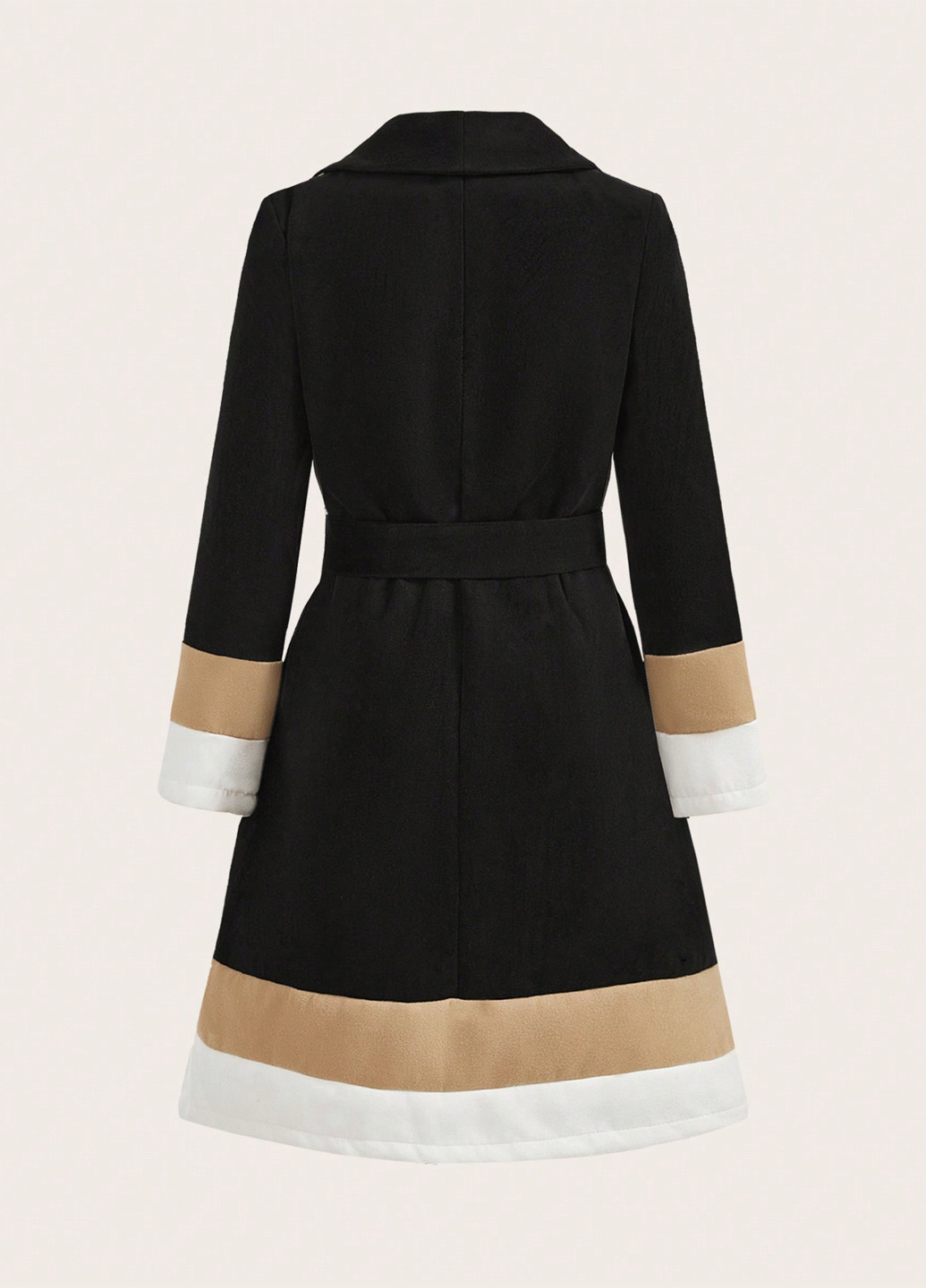 Комбинированное демисезонное Пальто однобортное SHEIN