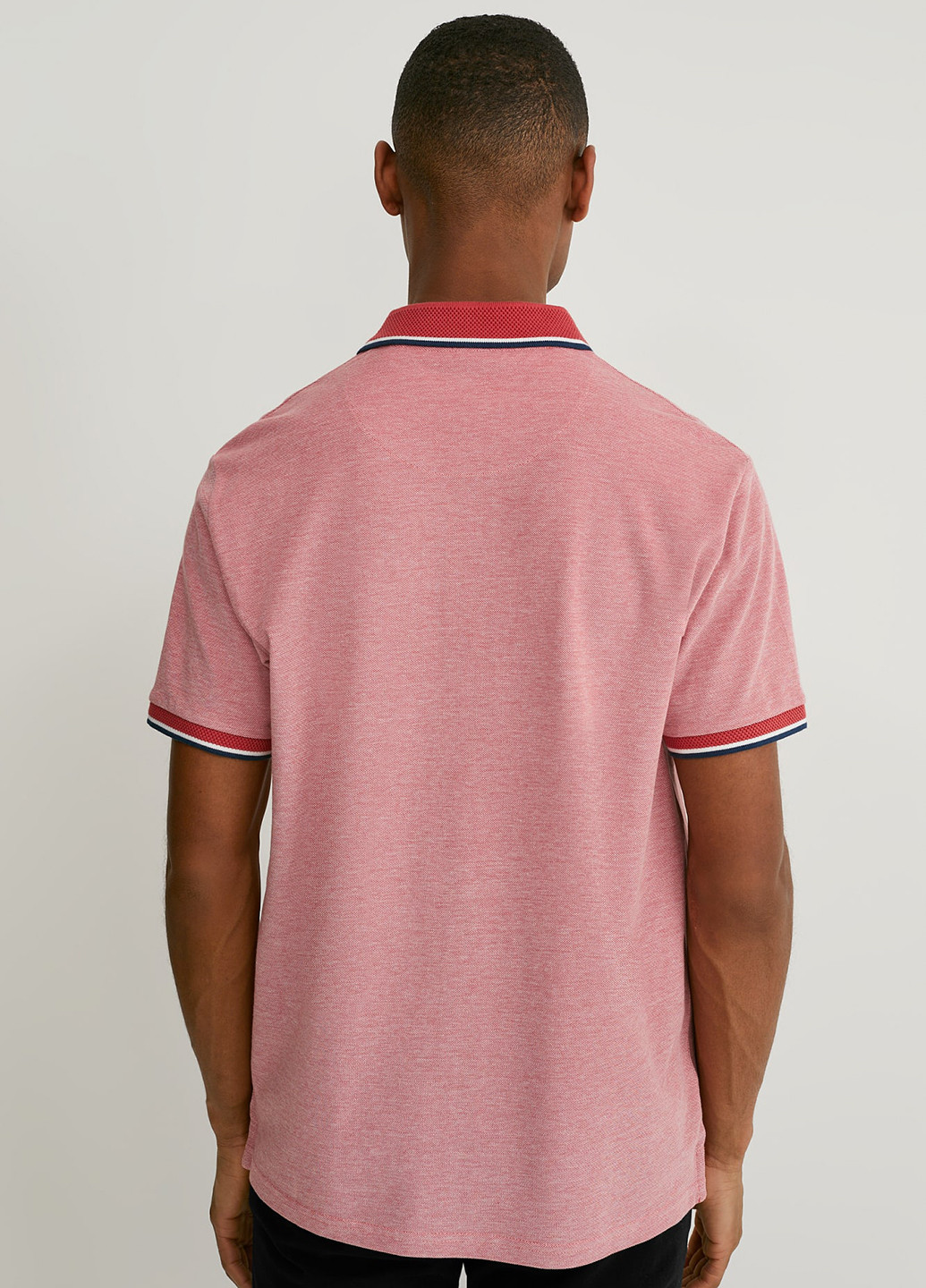 Розовая футболка-поло для мужчин C&A с надписью