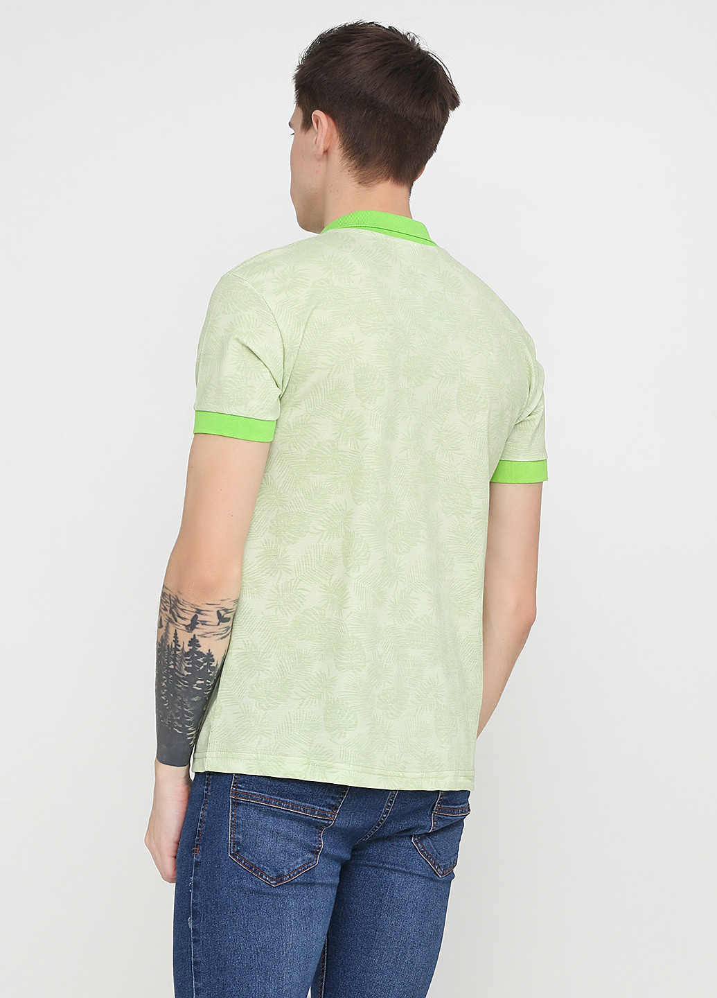Салатовая футболка-поло для мужчин Chiarotex с рисунком