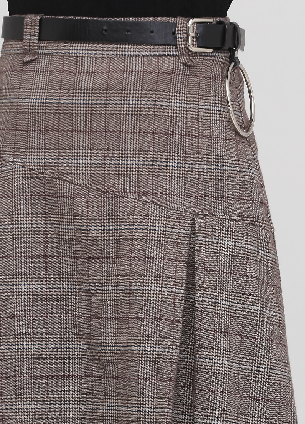 Серо-коричневая кэжуал в клетку юбка Only а-силуэта (трапеция)