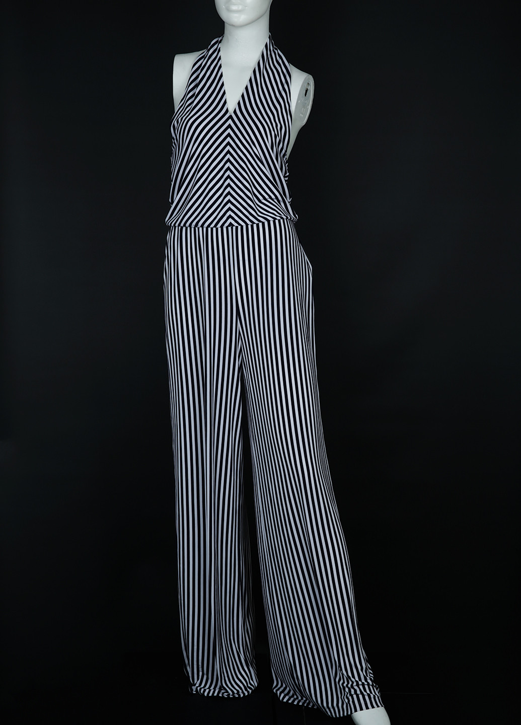 Комбинезон Ralph Lauren комбинезон-брюки полоска чёрно-белого кэжуал полиэстер
