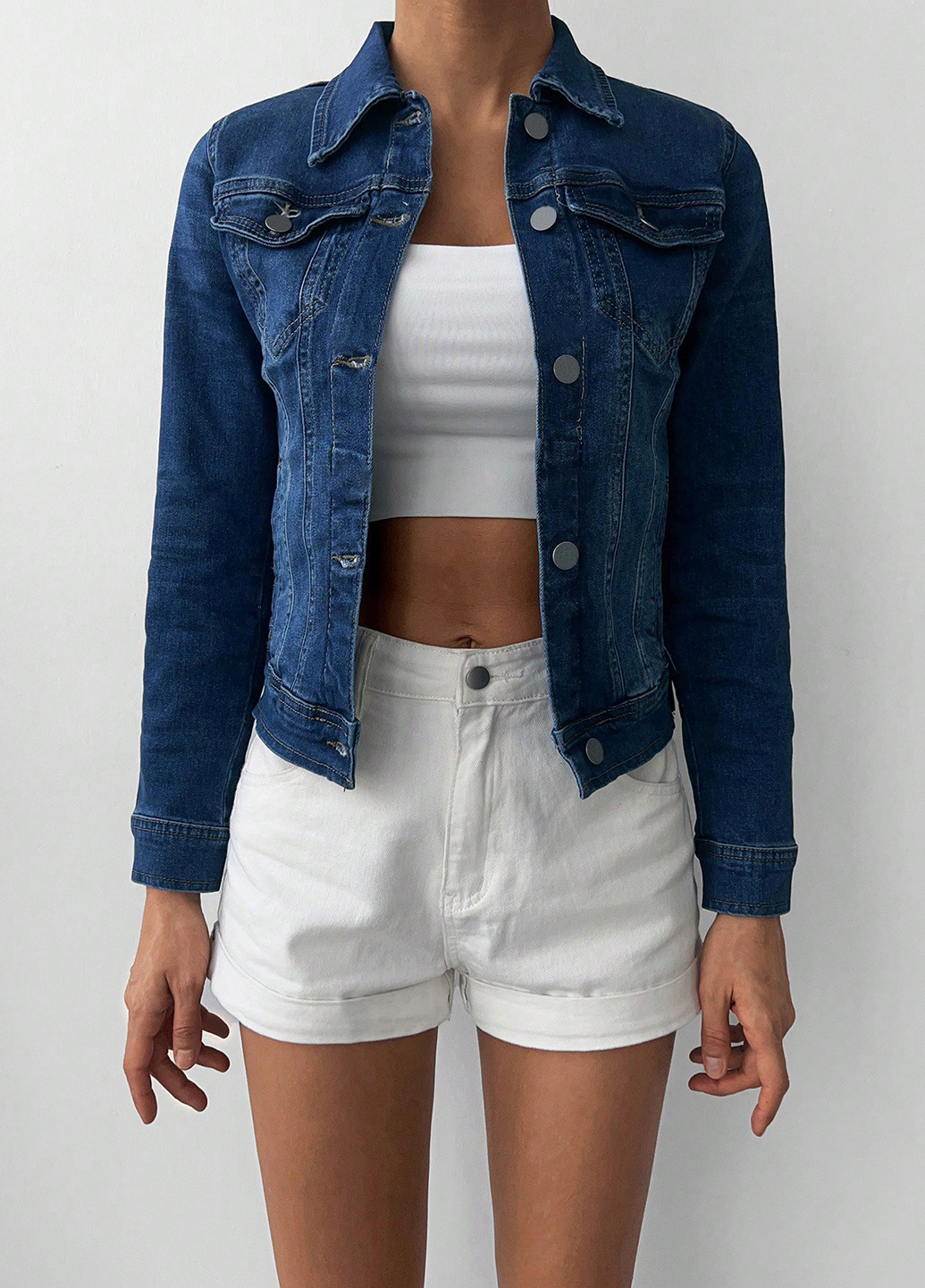 Темно-синяя демисезонная куртка SHEIN