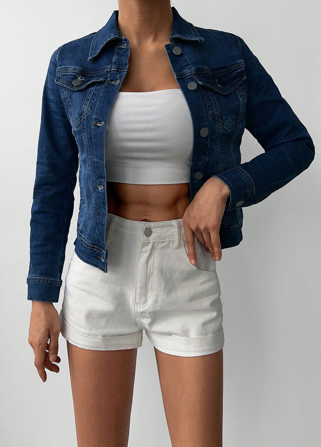 Темно-синяя демисезонная куртка SHEIN