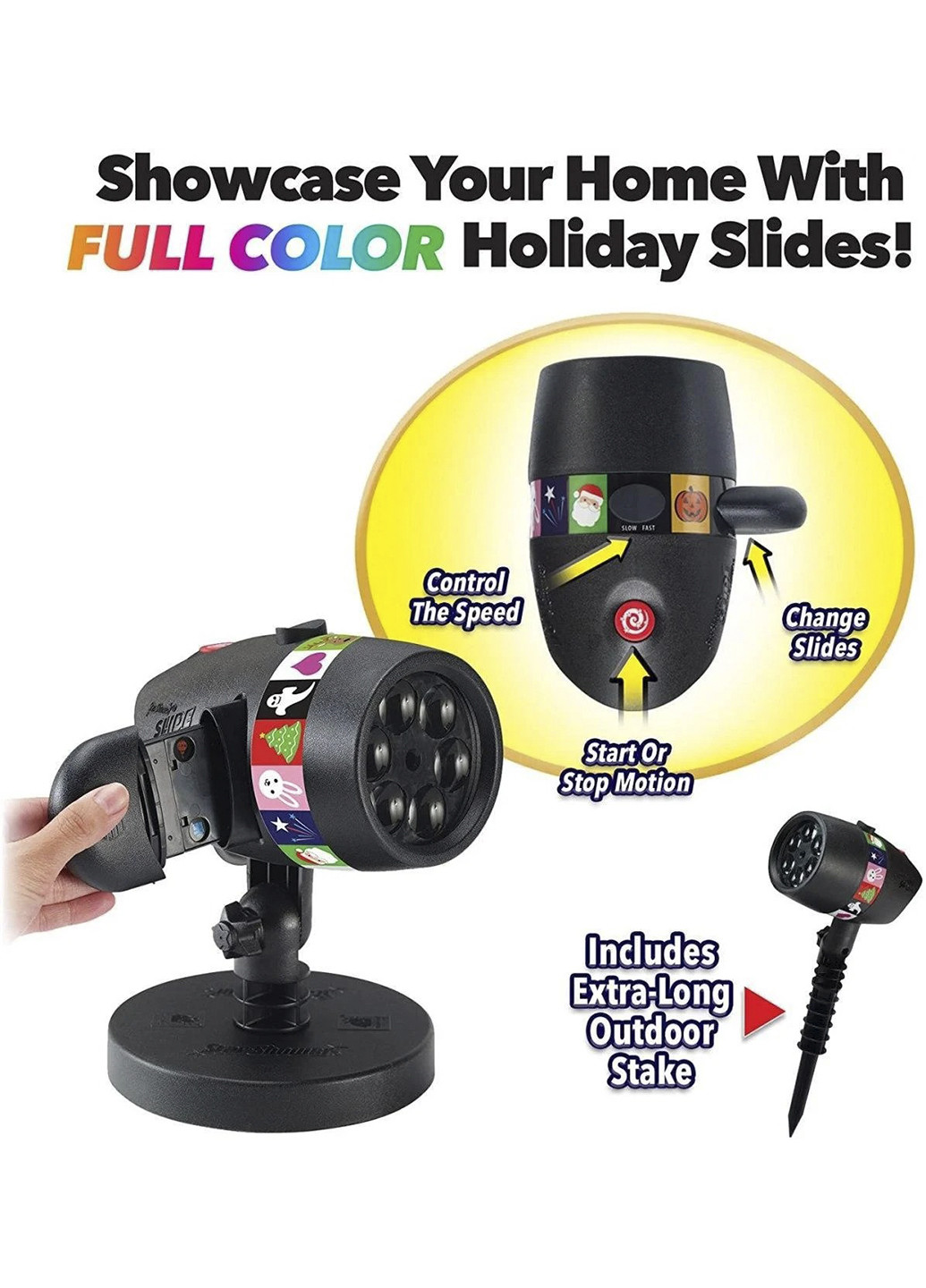 Лазерный новогодний проектор для дома Star Shower Slide Show. Праздничный проектор для дома и улицы XO (251390628)