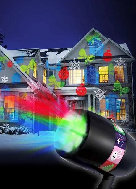 Лазерный новогодний проектор для дома Star Shower Slide Show. Праздничный проектор для дома и улицы XO (251390628)