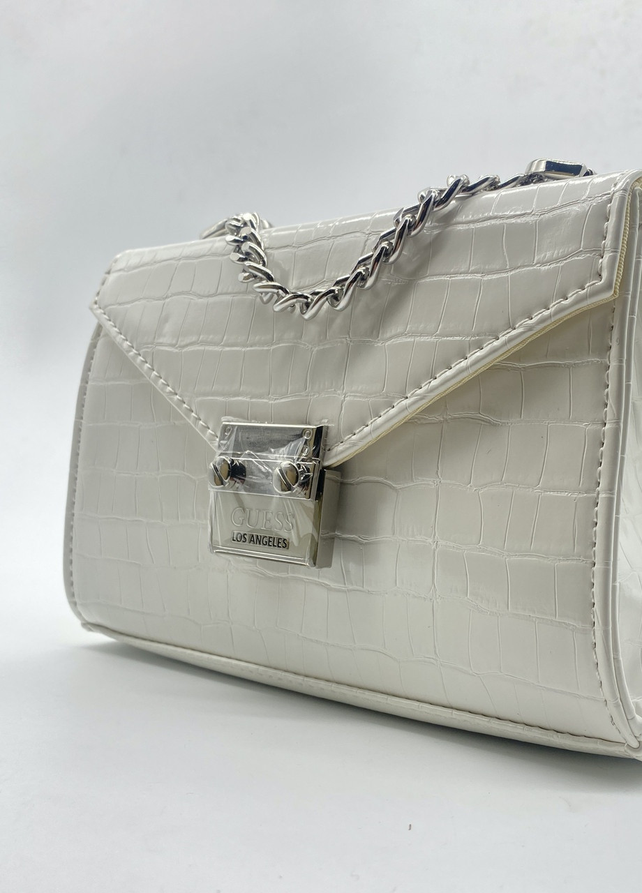 Жіноча сумочка крос-боді на ланцюжку GUESS 19GF-280 біла NoName (251204046)