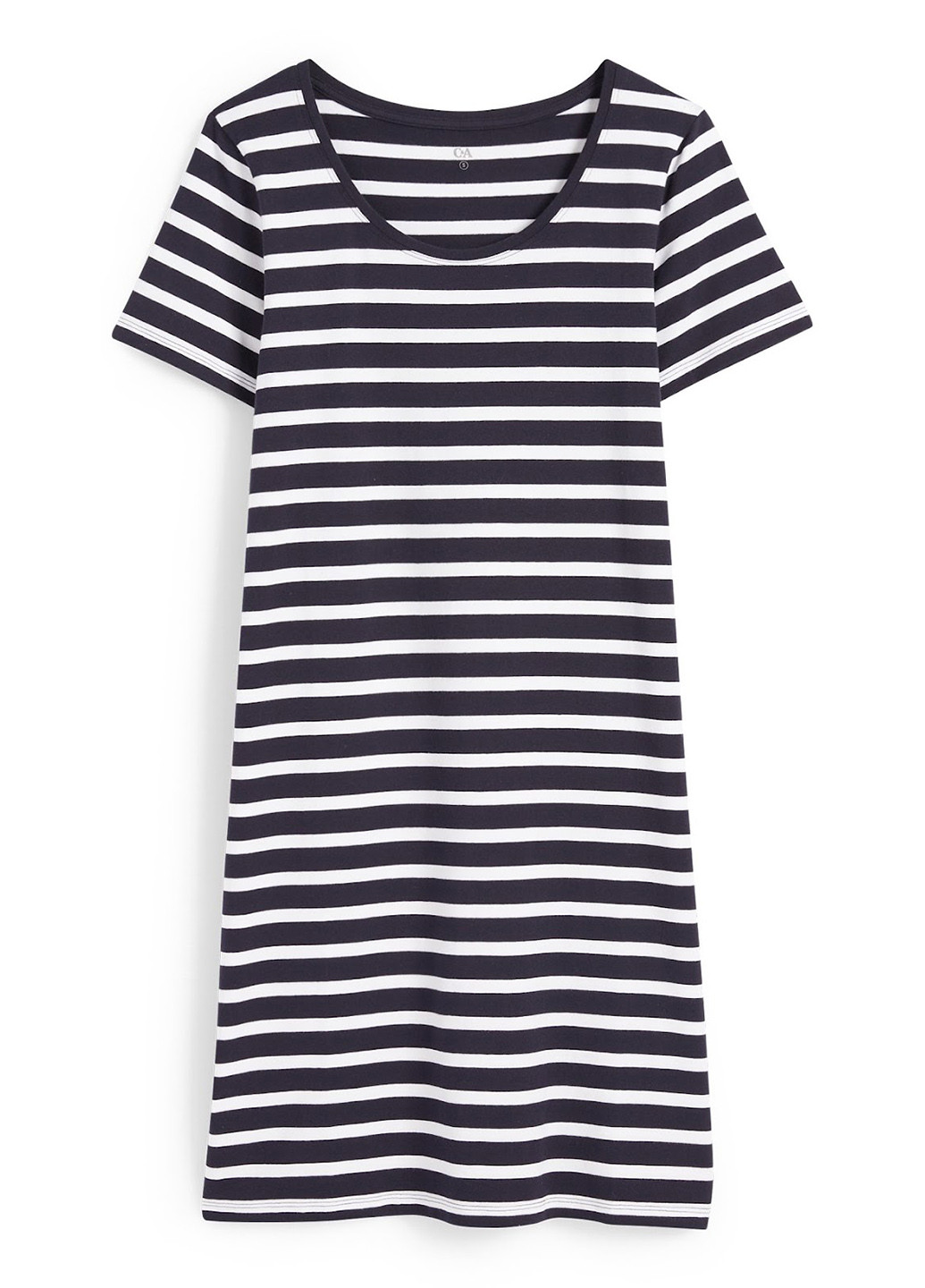 Темно-синее кэжуал платье платье-футболка C&A в полоску