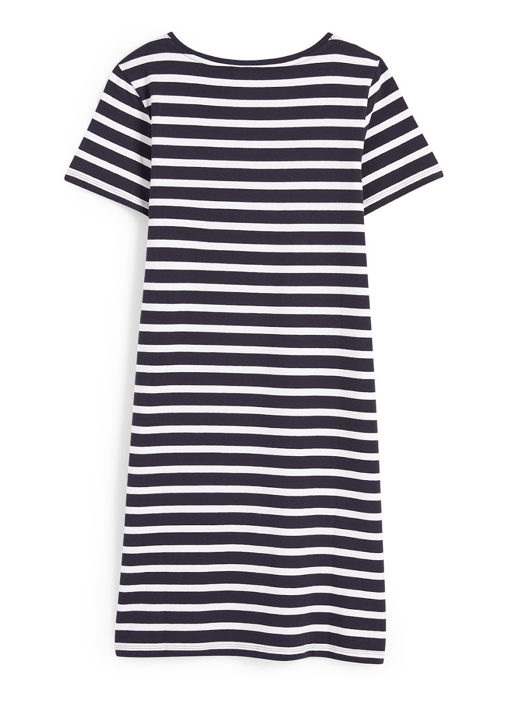 Темно-синее кэжуал платье платье-футболка C&A в полоску