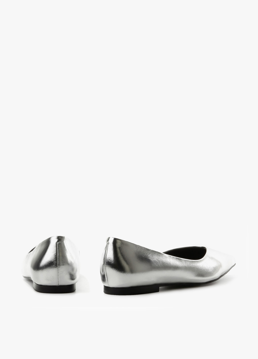 Жіночі балетки Le'BERDES | срібні однотонні без декору натуральна шкіра (281924621)