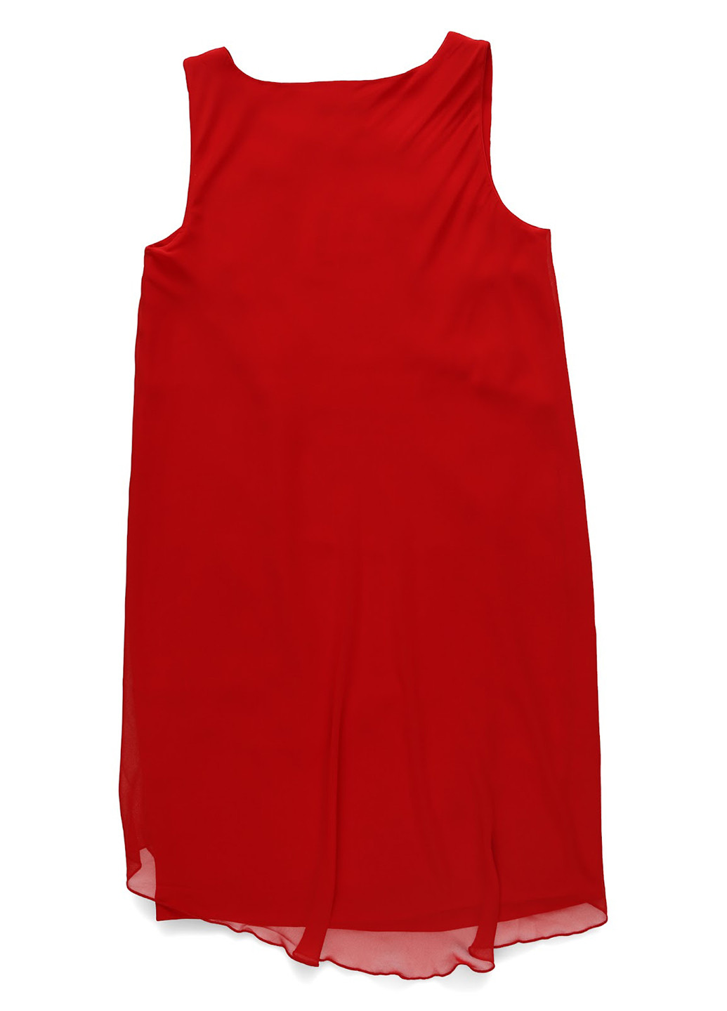 Красное кэжуал платье а-силуэт Sara однотонное