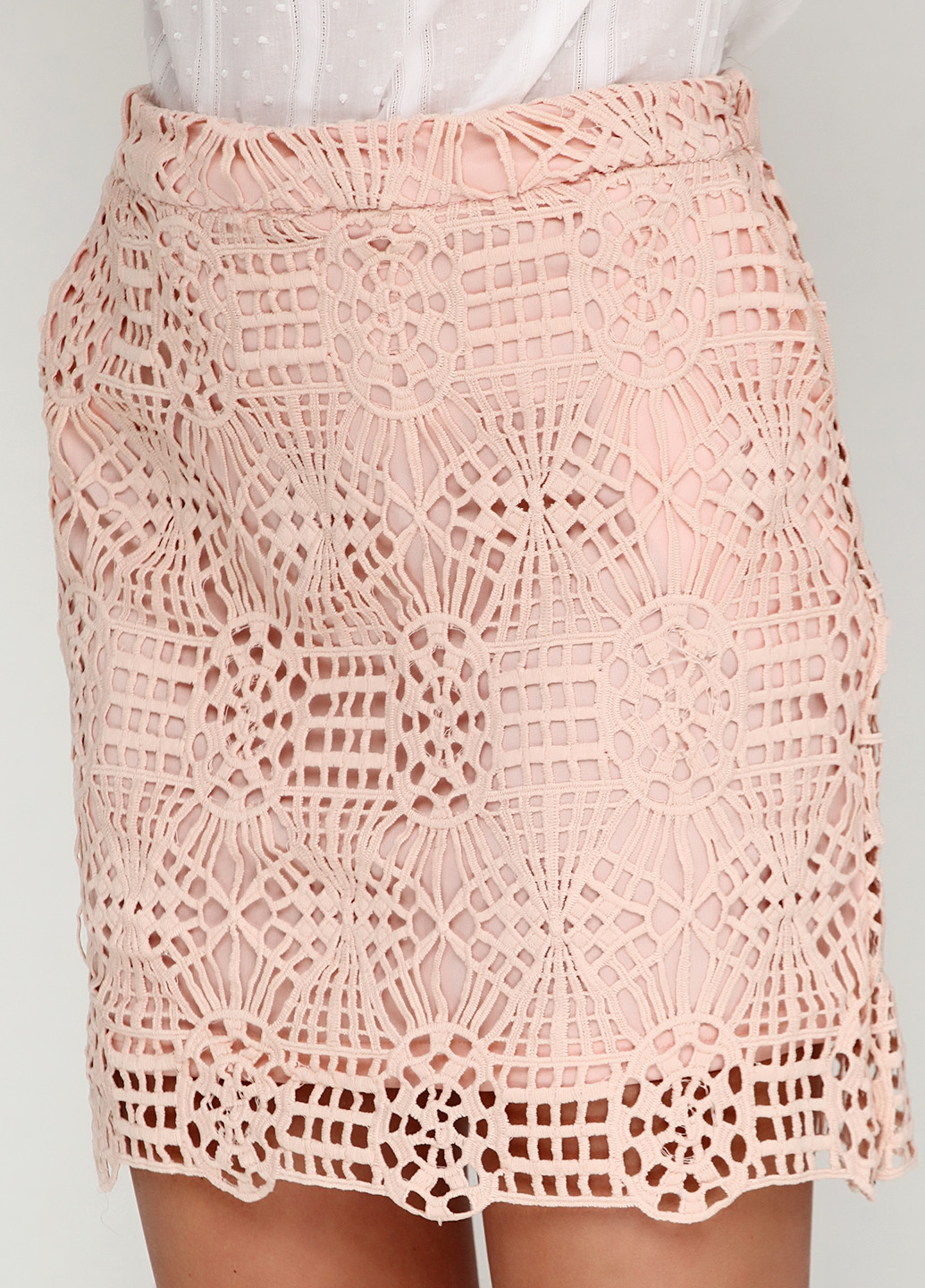 Пудровая кэжуал однотонная юбка Naomi мини