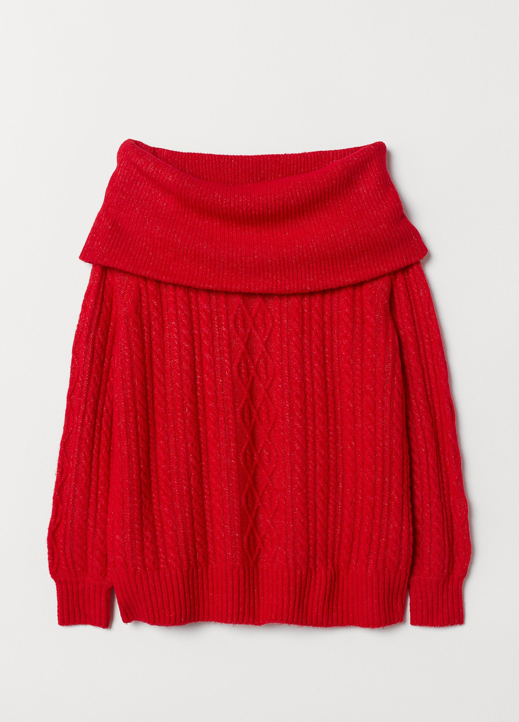 Красный зимний свитер оверсайз H&M