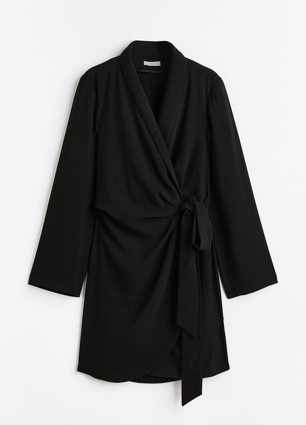 Черное кэжуал платье платье-жакет, на запах H&M однотонное