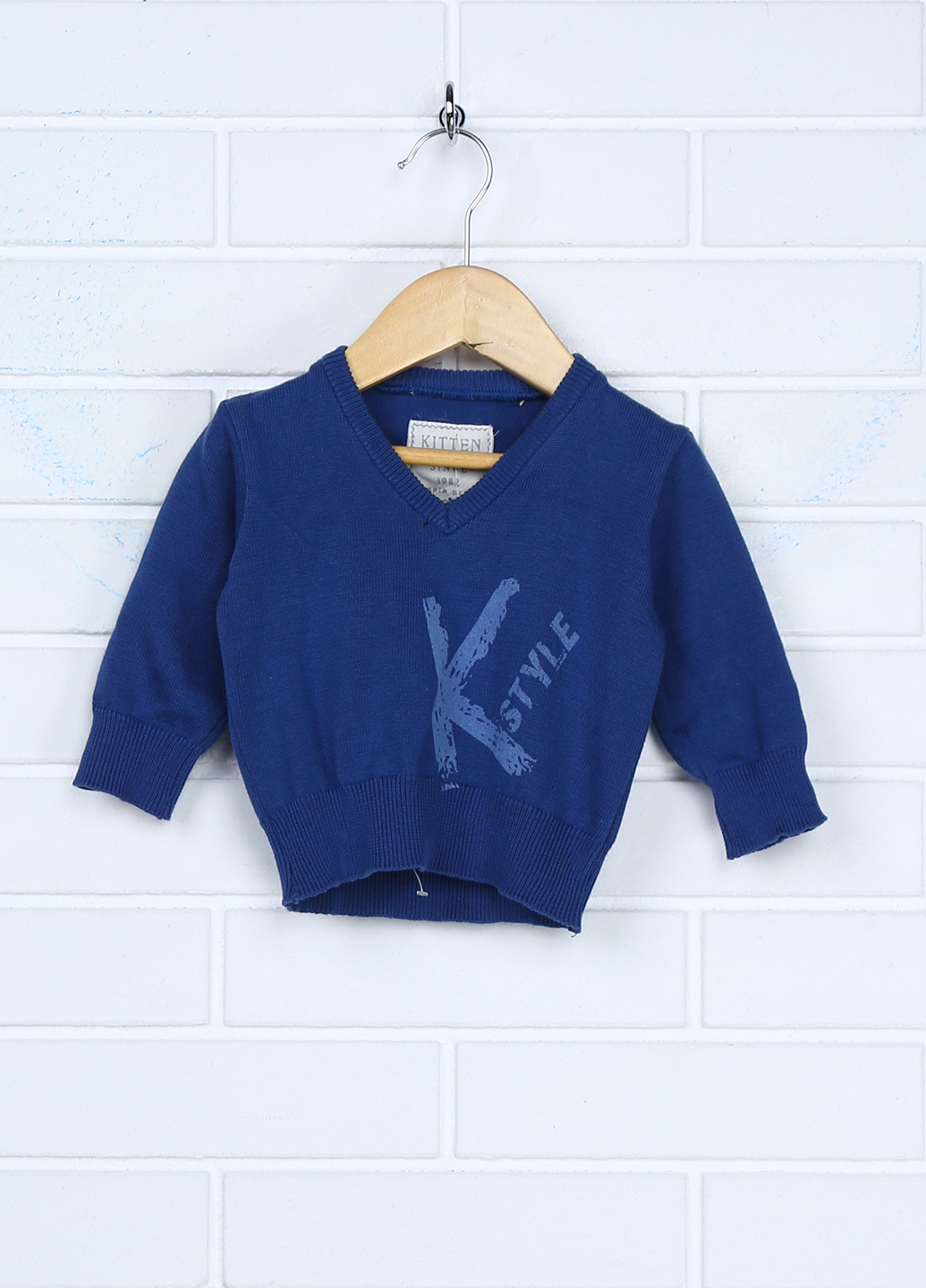 Синий демисезонный пуловер пуловер Kitten