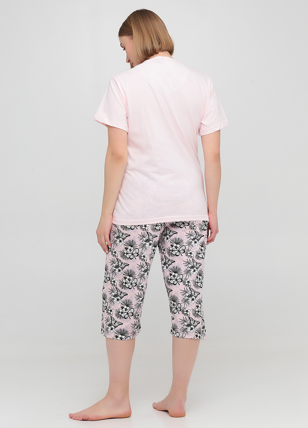 Розовая всесезон пижама (футболка, бриджи) футболка + бриджи Boyraz