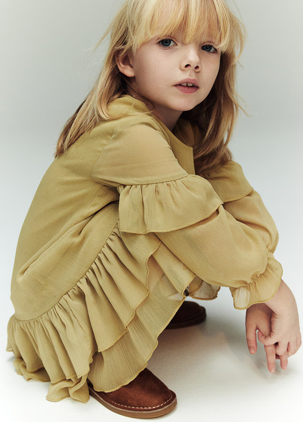 Горчичное платье H&M (366117073)