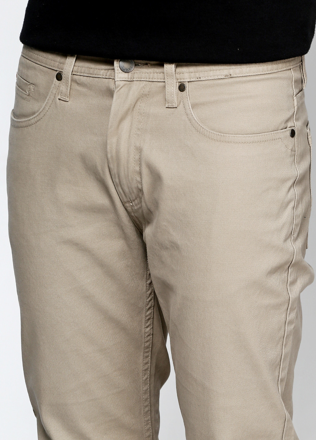 Бежевые кэжуал демисезонные со средней талией брюки Bison