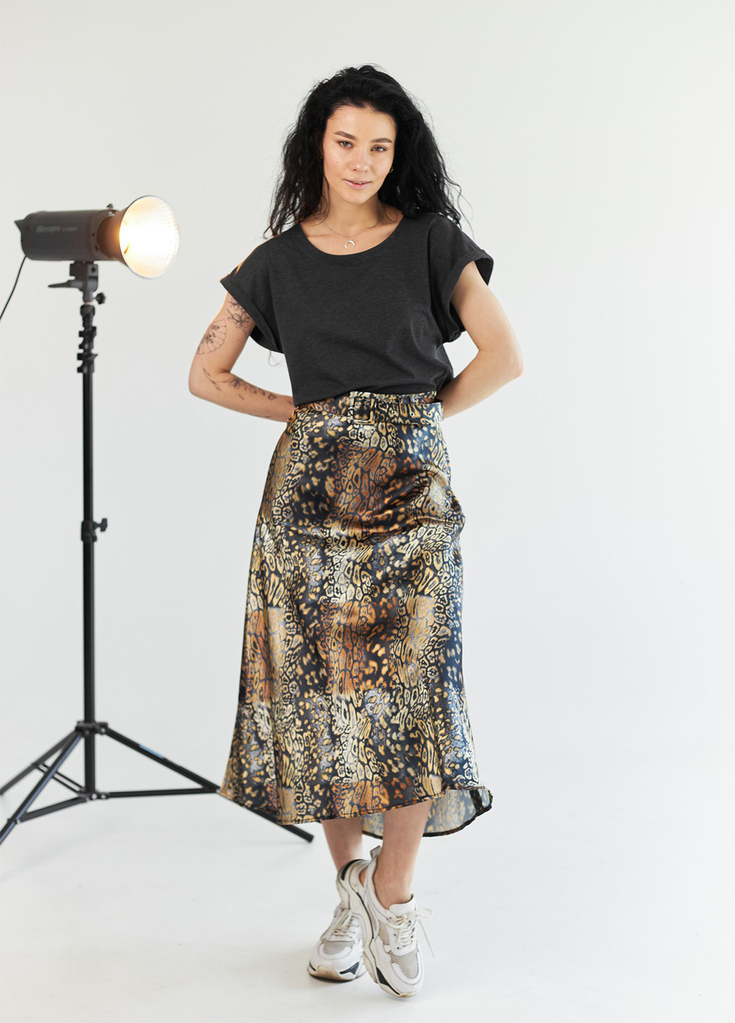 Разноцветная кэжуал леопардовая юбка MiNiMax клешированная