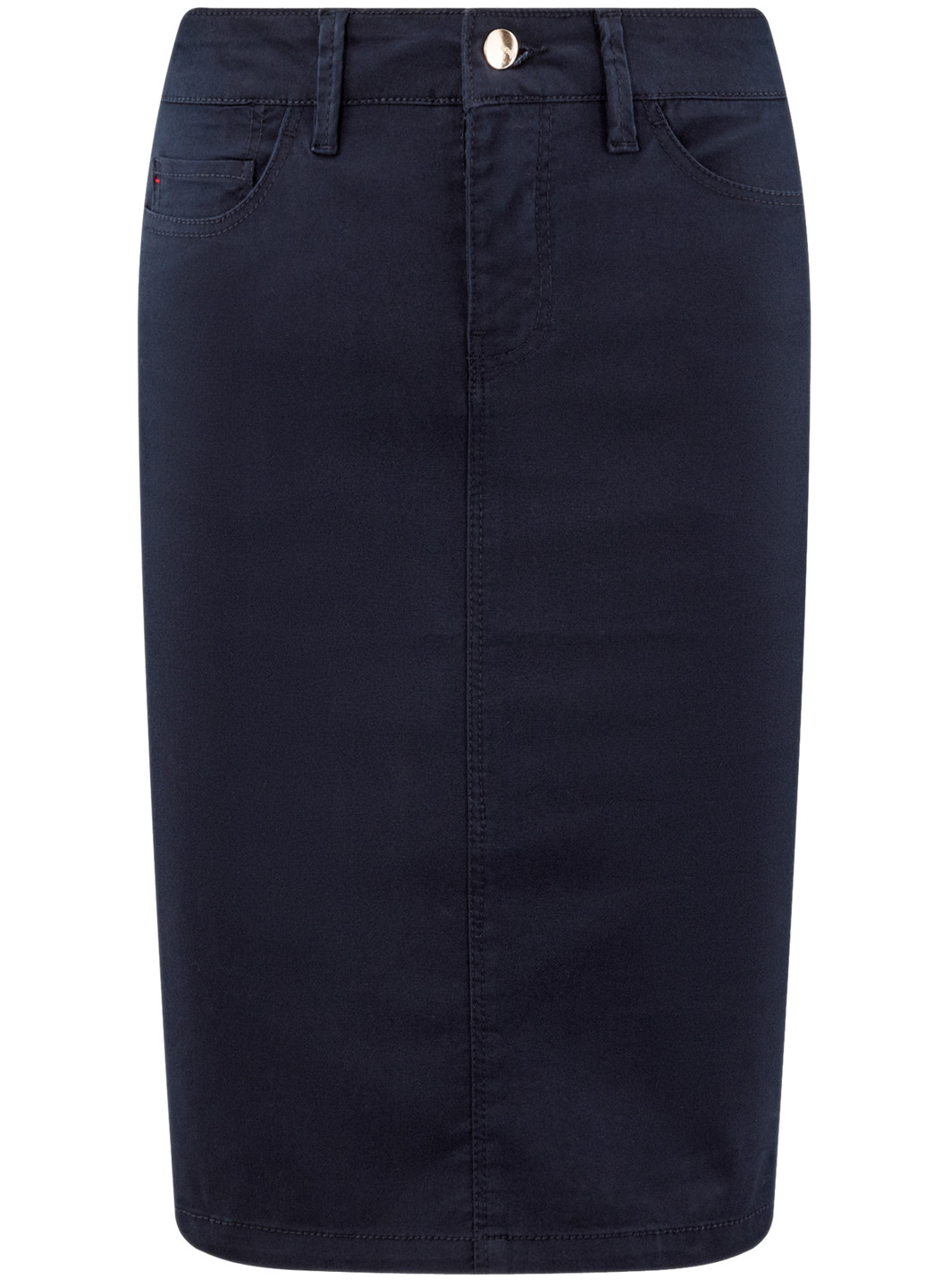 Синяя кэжуал однотонная юбка Oodji карандаш