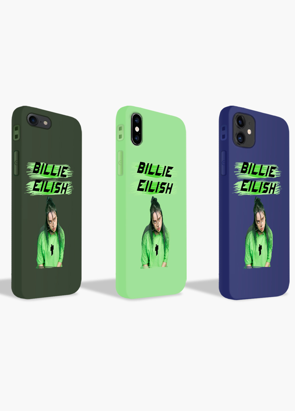 Чехол силиконовый Apple Iphone Xs Билли Айлиш (Billie Eilish) Белый (8938-1207) MobiPrint (219356257)