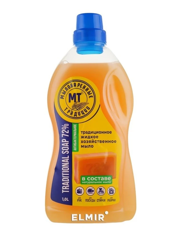 Мыло жидкое Мыловаренные традиции Хозяйственное Traditional soap 72% 1000 мл No Brand (247619558)