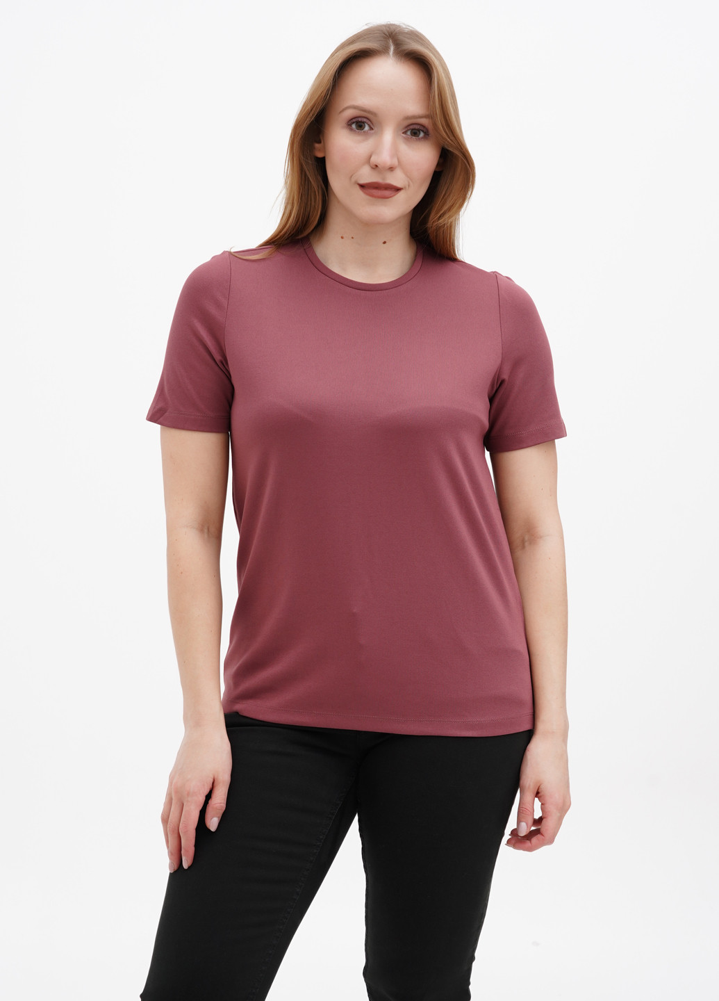 Светло-бордовая летняя футболка Vero Moda