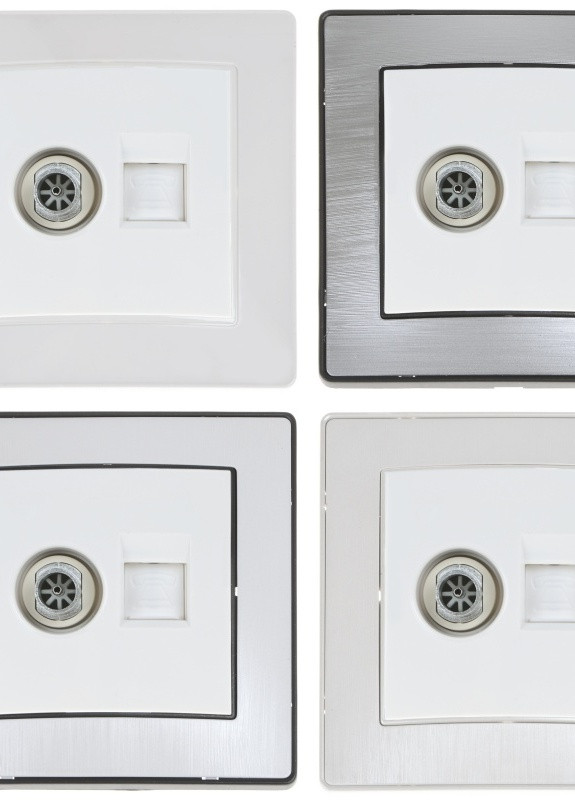 Розетка біла RB-1TV + 1TF Brille (253967243)