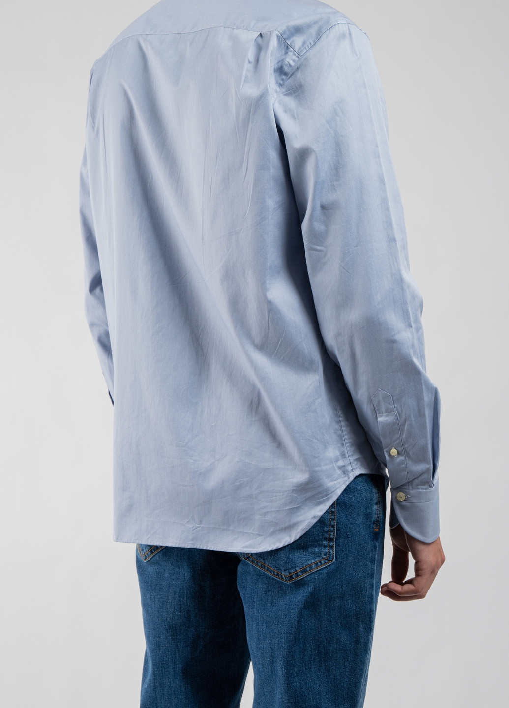 Блакитна бавовняна сорочка Emporio Armani (238026307)