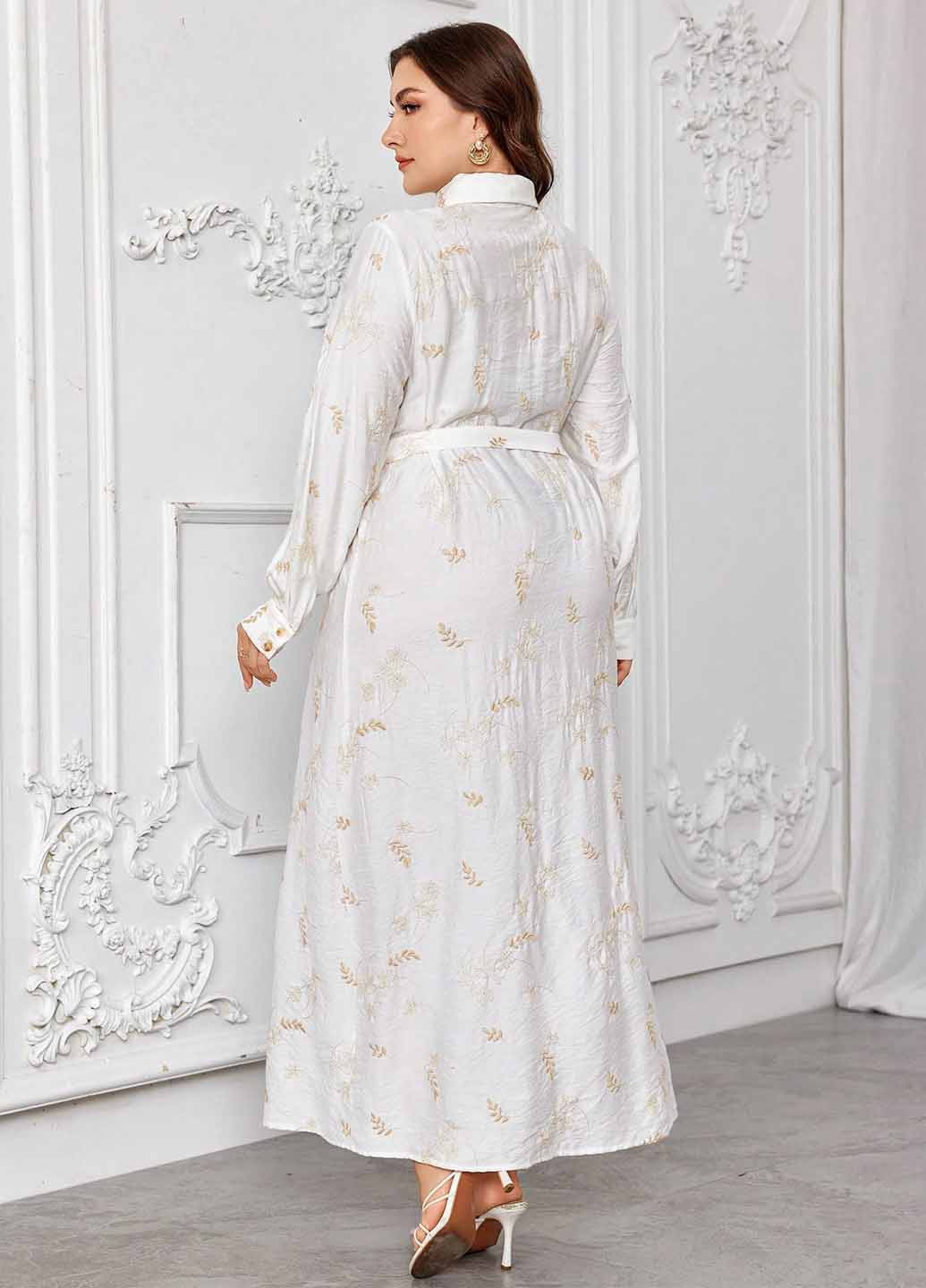 Білий кежуал сукня сукня-сорочка SHEIN з квітковим принтом