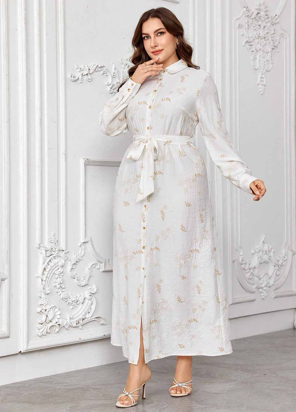 Білий кежуал сукня сукня-сорочка SHEIN з квітковим принтом