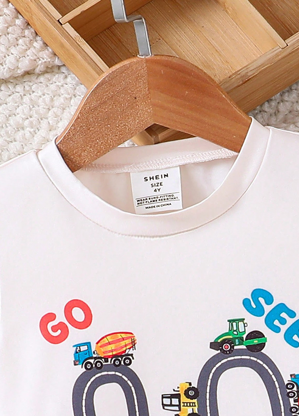 Біла всесезон піжама (довгий рукав, брюки) футболка + штани SHEIN