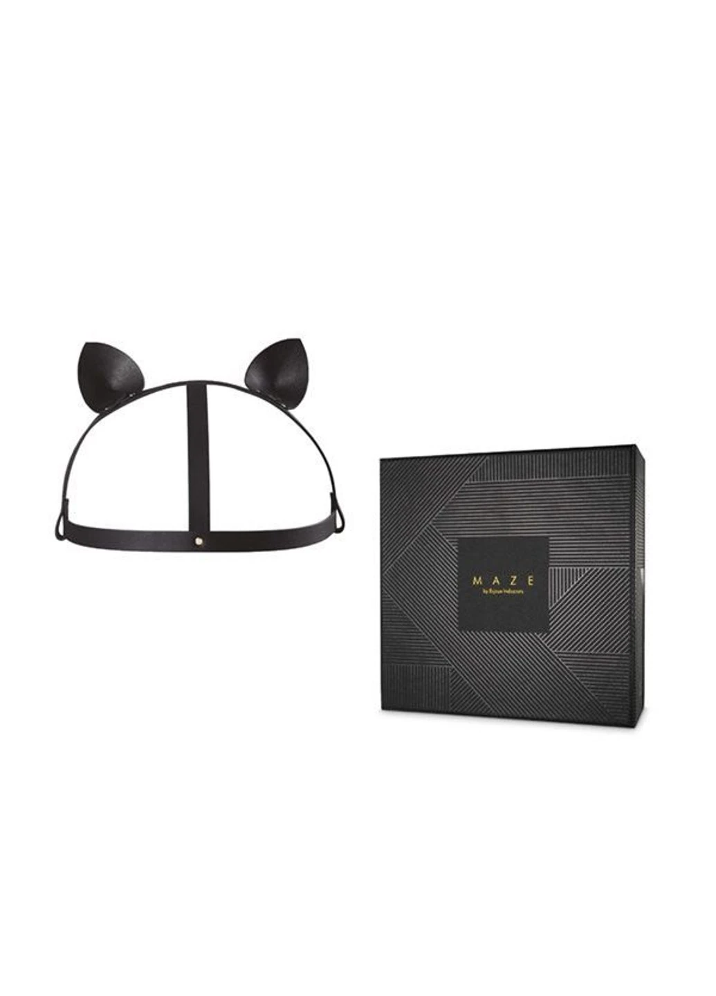 Маска кошечки MAZE - Cat Ears Headpiece Black, экокожа Bijoux Indiscrets (254734427)