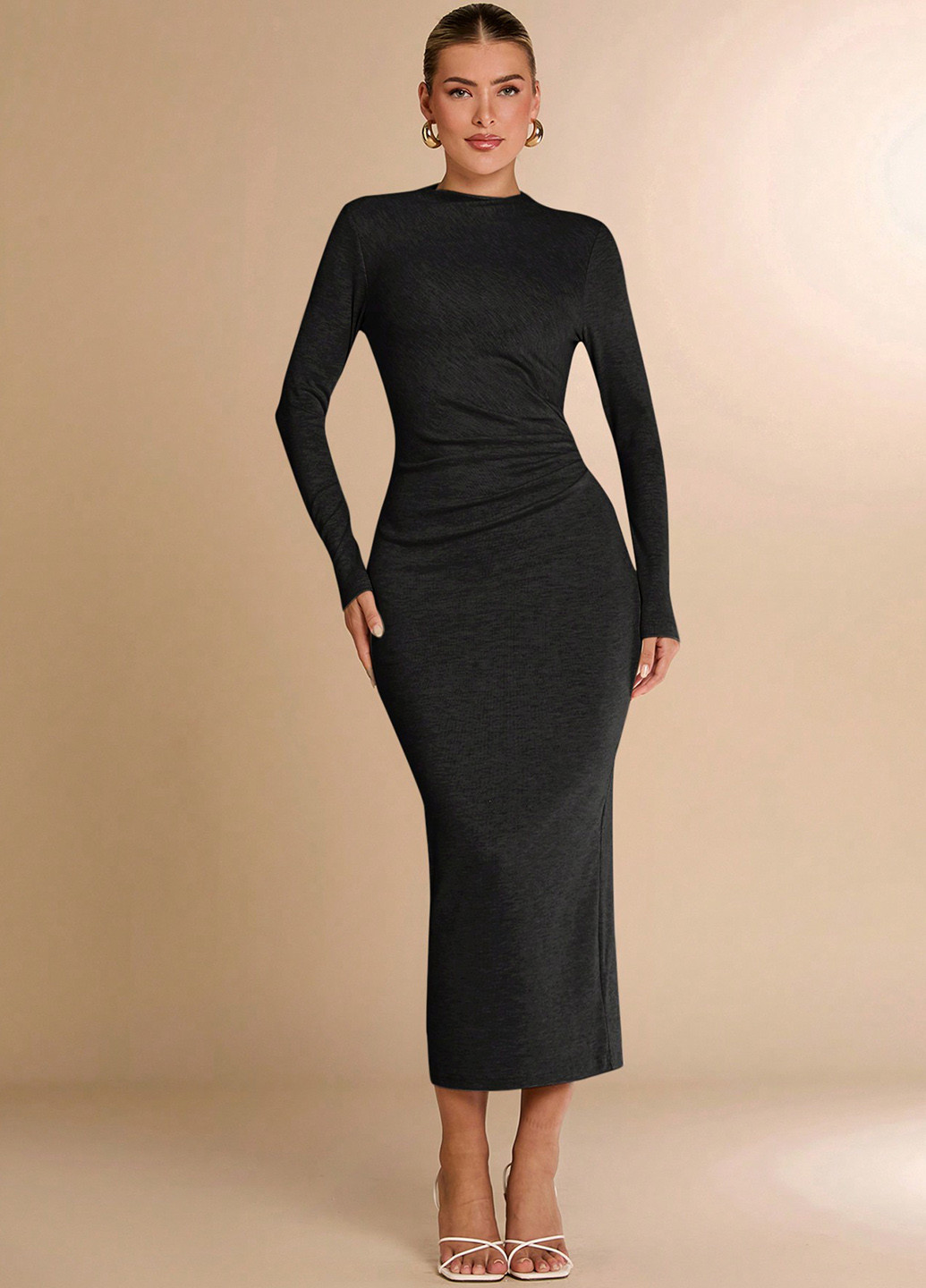 Чорна кежуал сукня силуетна SHEIN однотонна