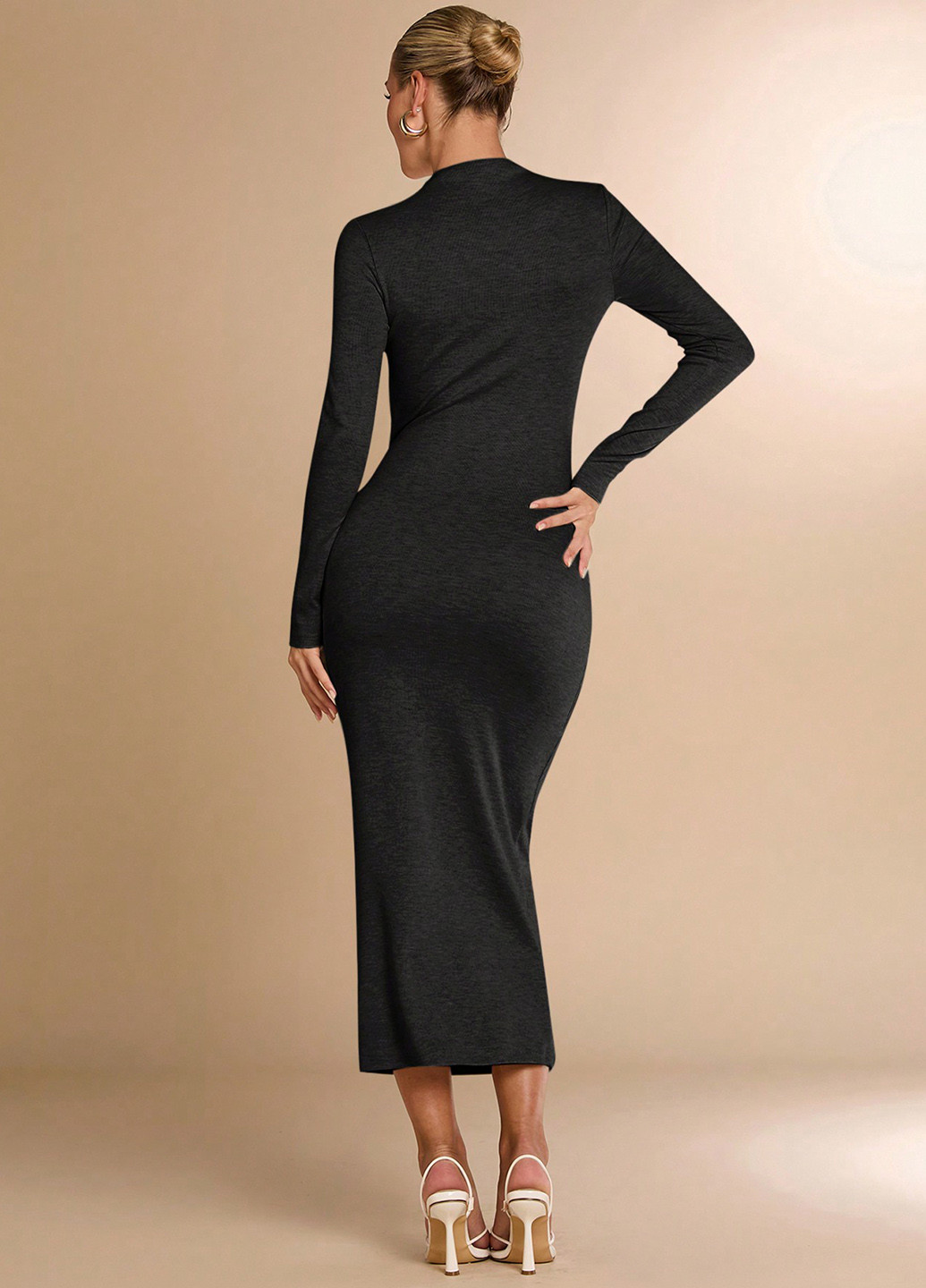 Чорна кежуал сукня силуетна SHEIN однотонна