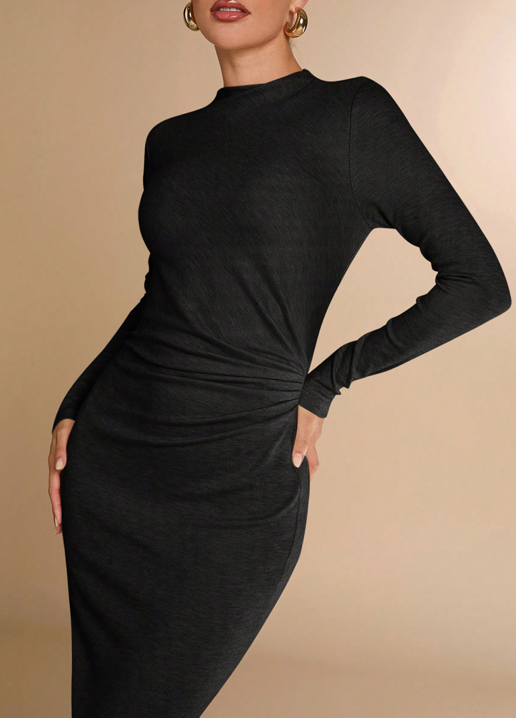 Чорна кежуал сукня силуетна SHEIN однотонна