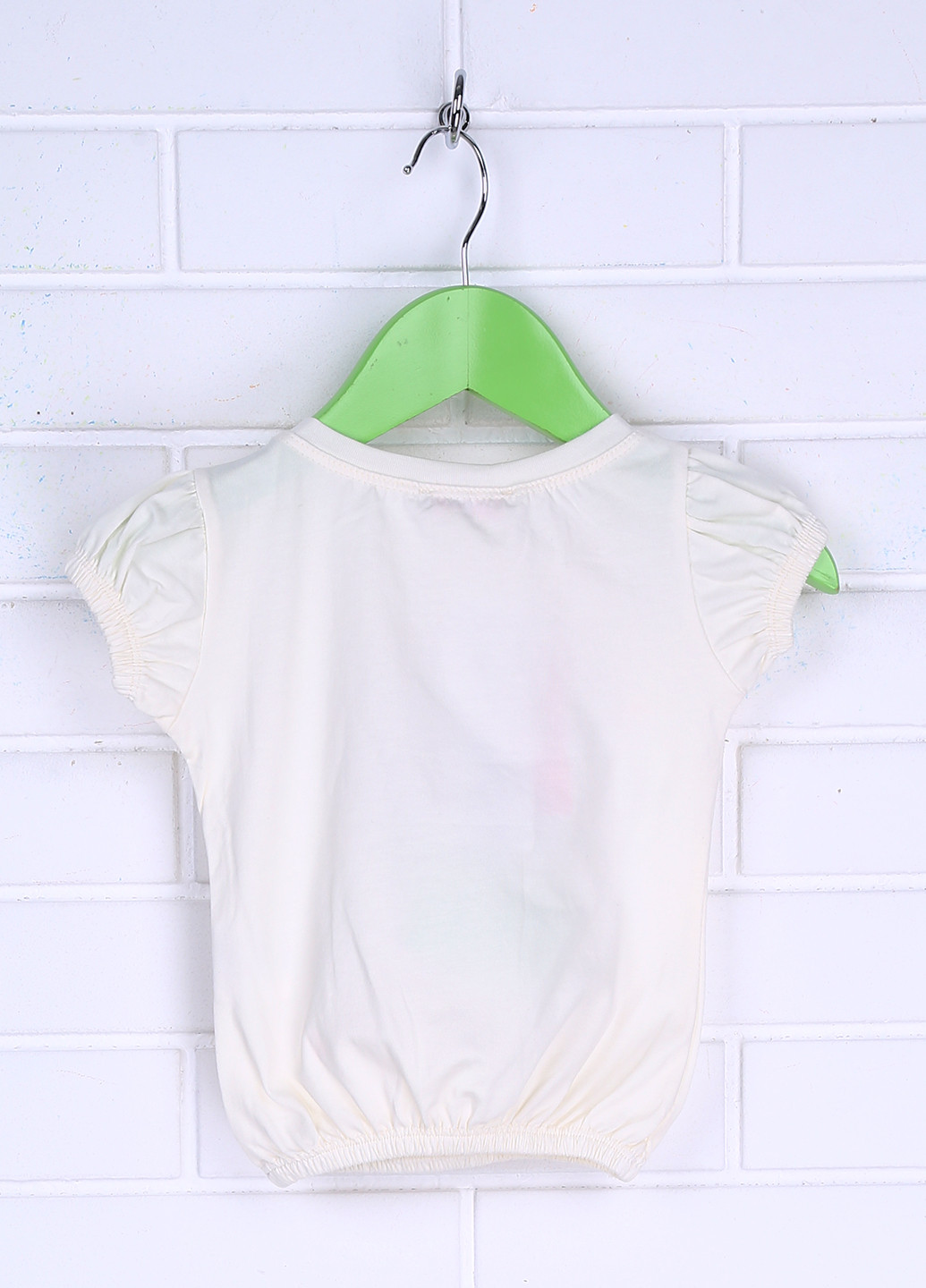 Молочная летняя футболка с коротким рукавом Pampella